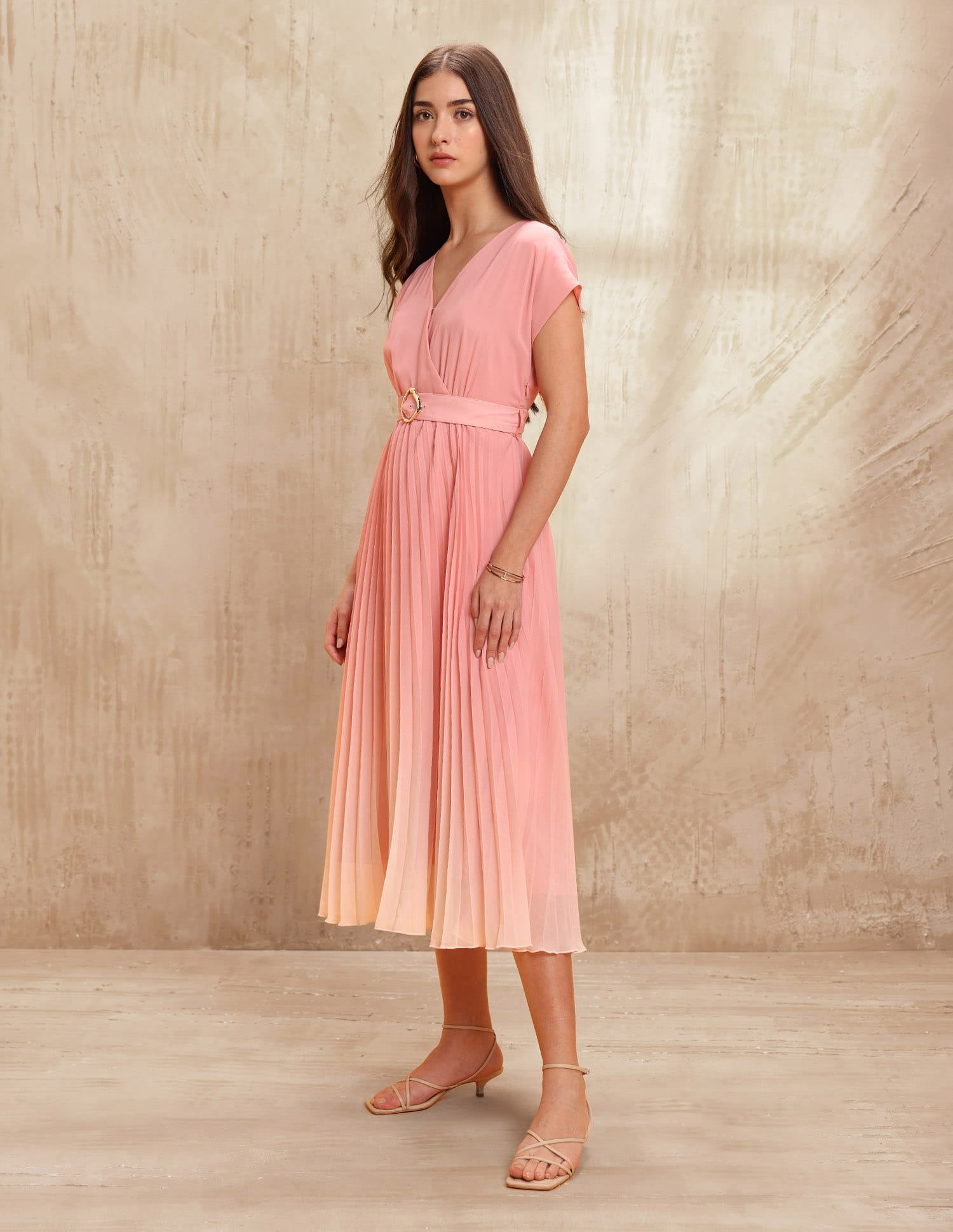 knee length dresses for ladies Ombre Formal Luxe Midi Dress - Women's Dresses Online