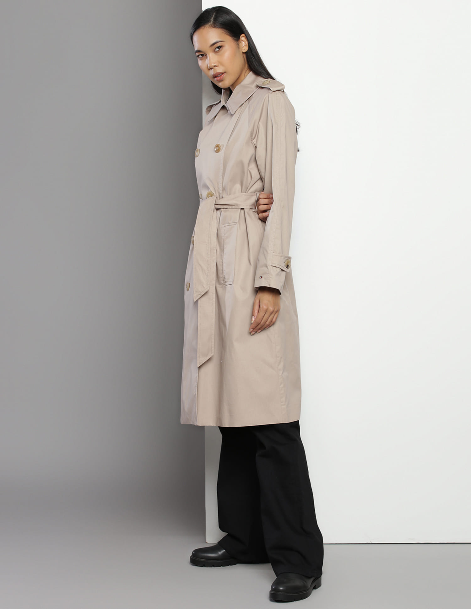 Beige Tommy Long Coat Buy Tommy Hilfiger Pure Cotton Solid