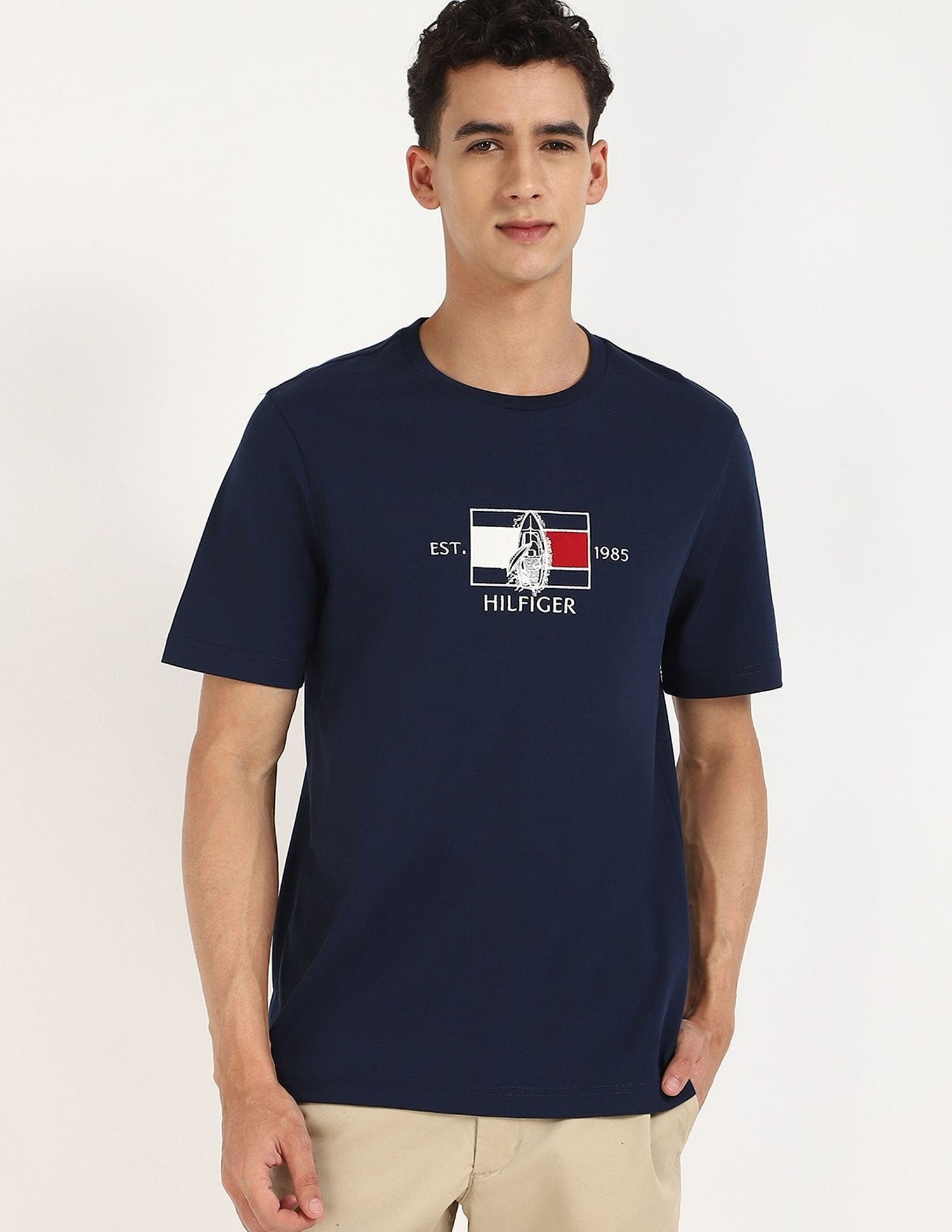 Tommy Hilfiger Embroidered Logo Regular-Fit Cotton T-Shirt
