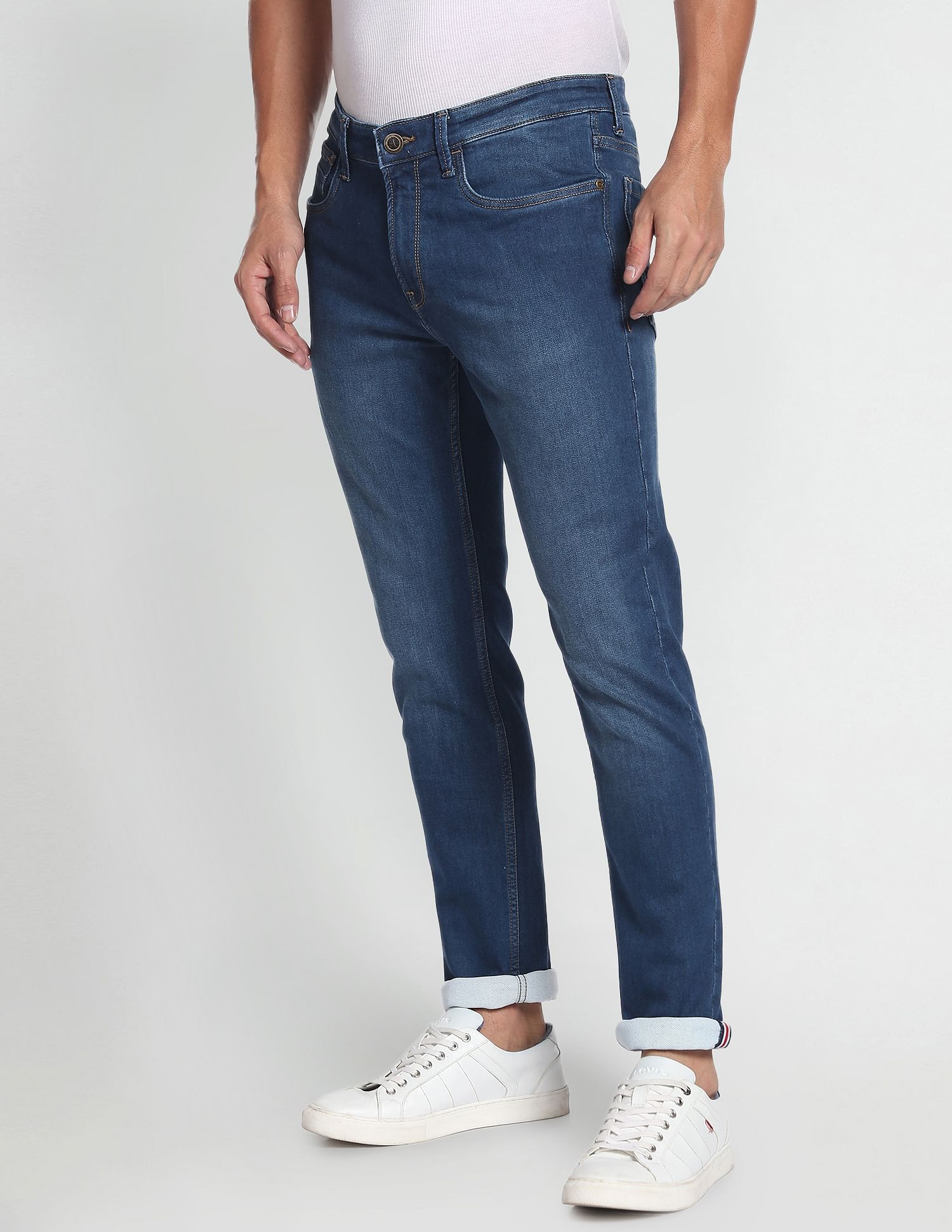 Arrow Sports Knit Look Slim Fit Jeans