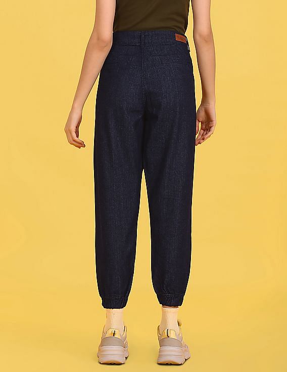 Flying Machine Women High Rise Rinsed Jogger Jeans