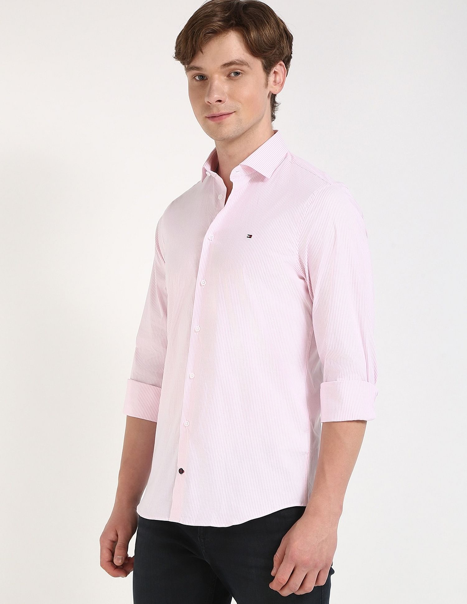 Tommy Hilfiger Striped Slim-Fit Poplin Woven Shirt