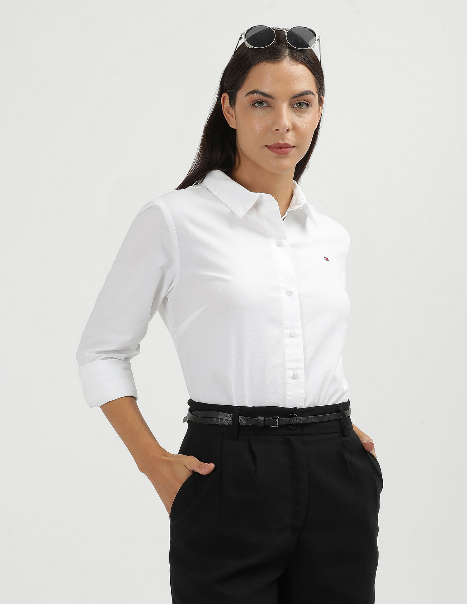Tommy Hilfiger Solid Oxford Relaxed Fit Shirt