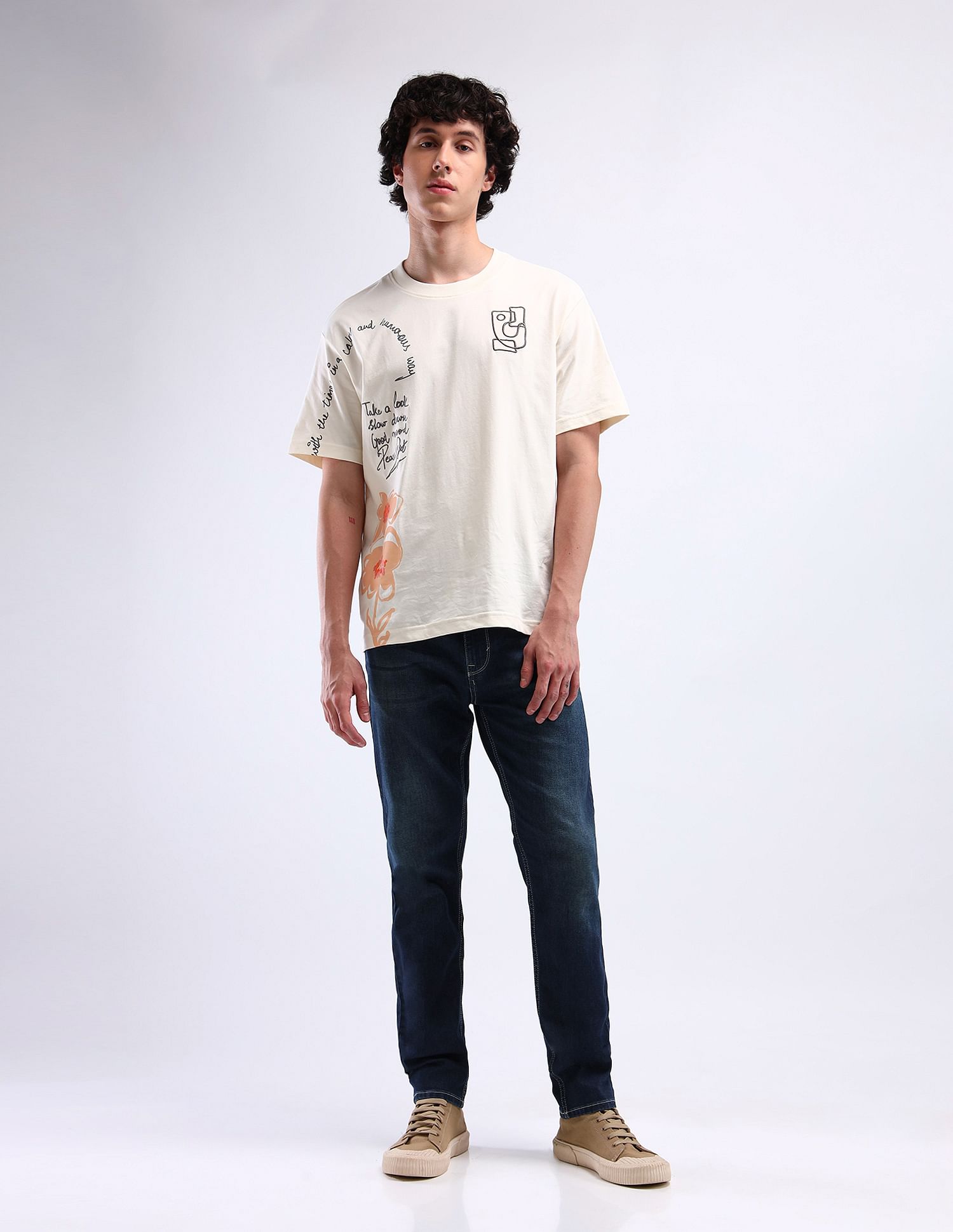 Flying Machine Mid Rise Slim Tapered Fit Jeans