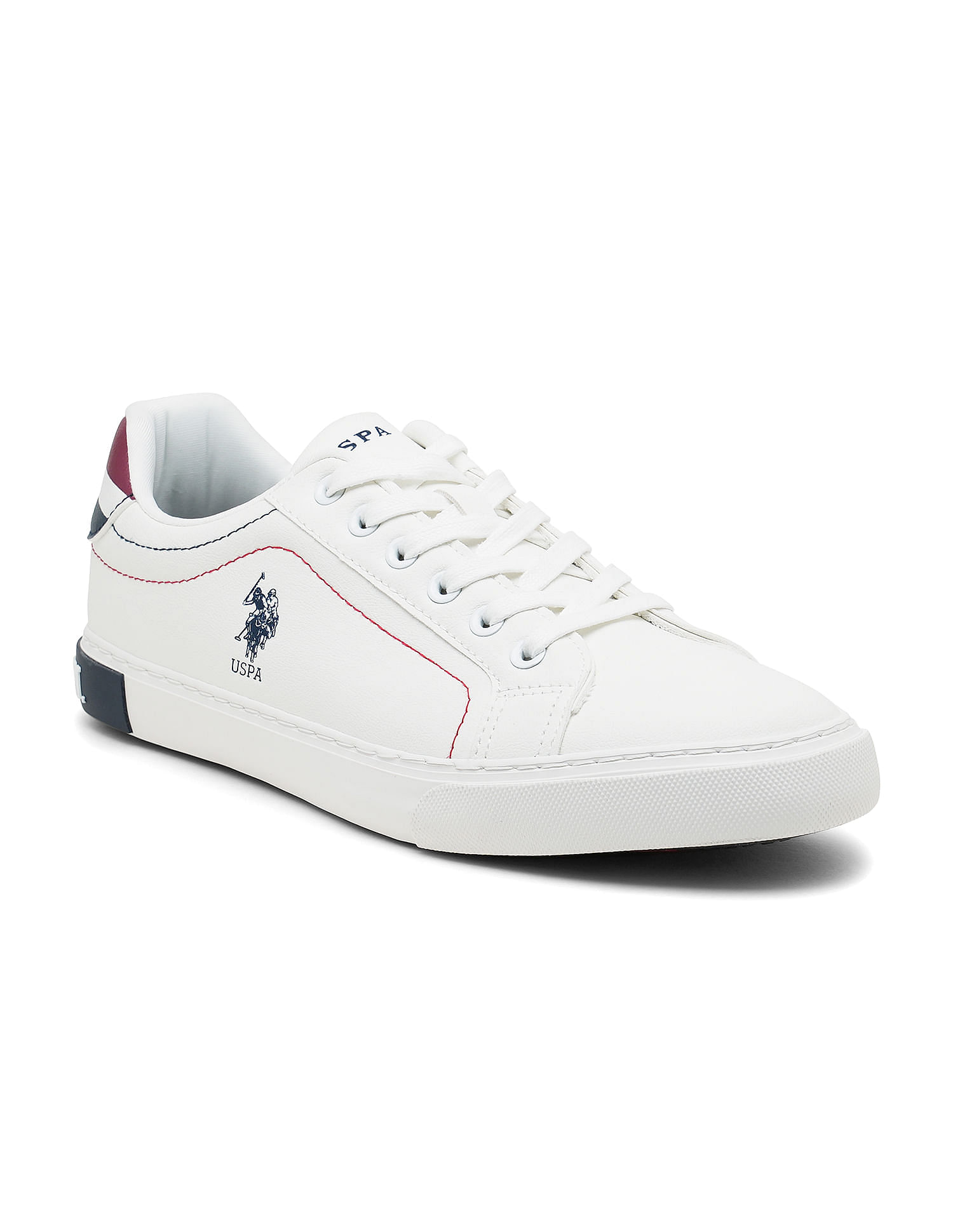 U.S POLO ASSN. - KRIS003-WHI - White / Navy / Red - Sneakers, Mens \ U.S.  Polo Assn.