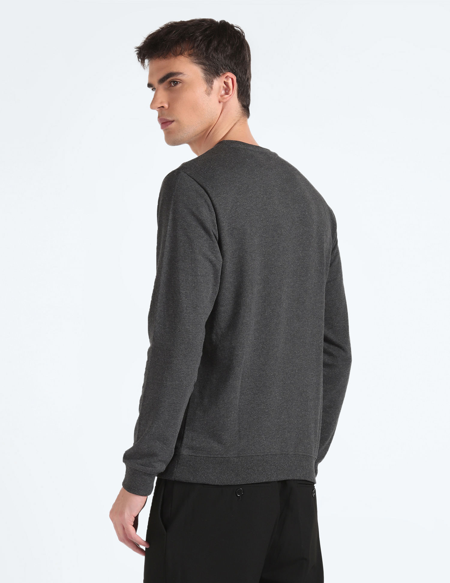 Flying Machine Crew Neck Graphic Print Sweatshirt