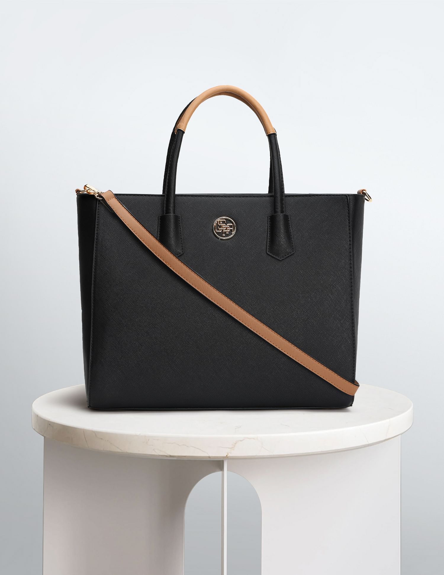 U.S. Polo Assn. Women Metallic Hardware Structured Handbag