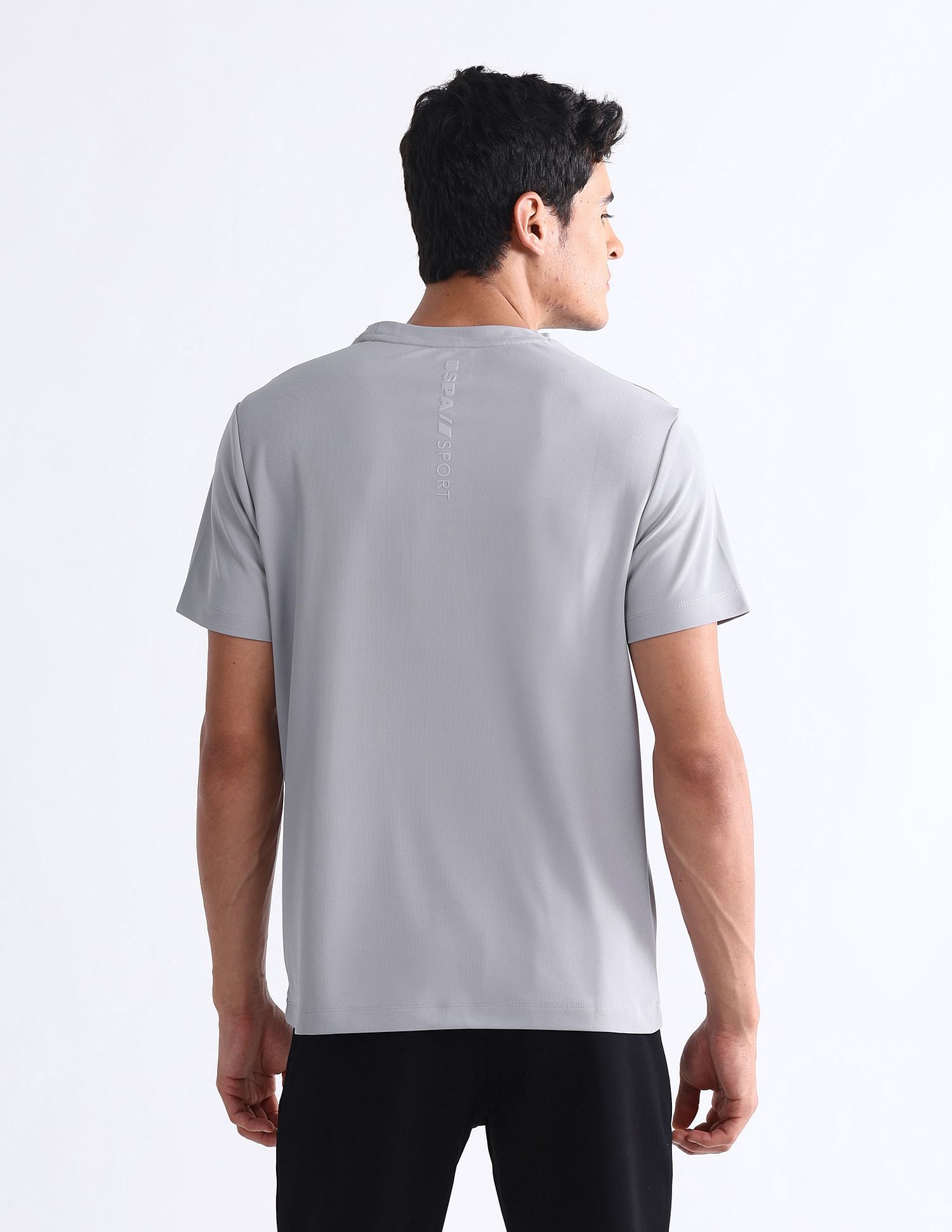 USPA Active Brand Embossed Slim Fit T-Shirt