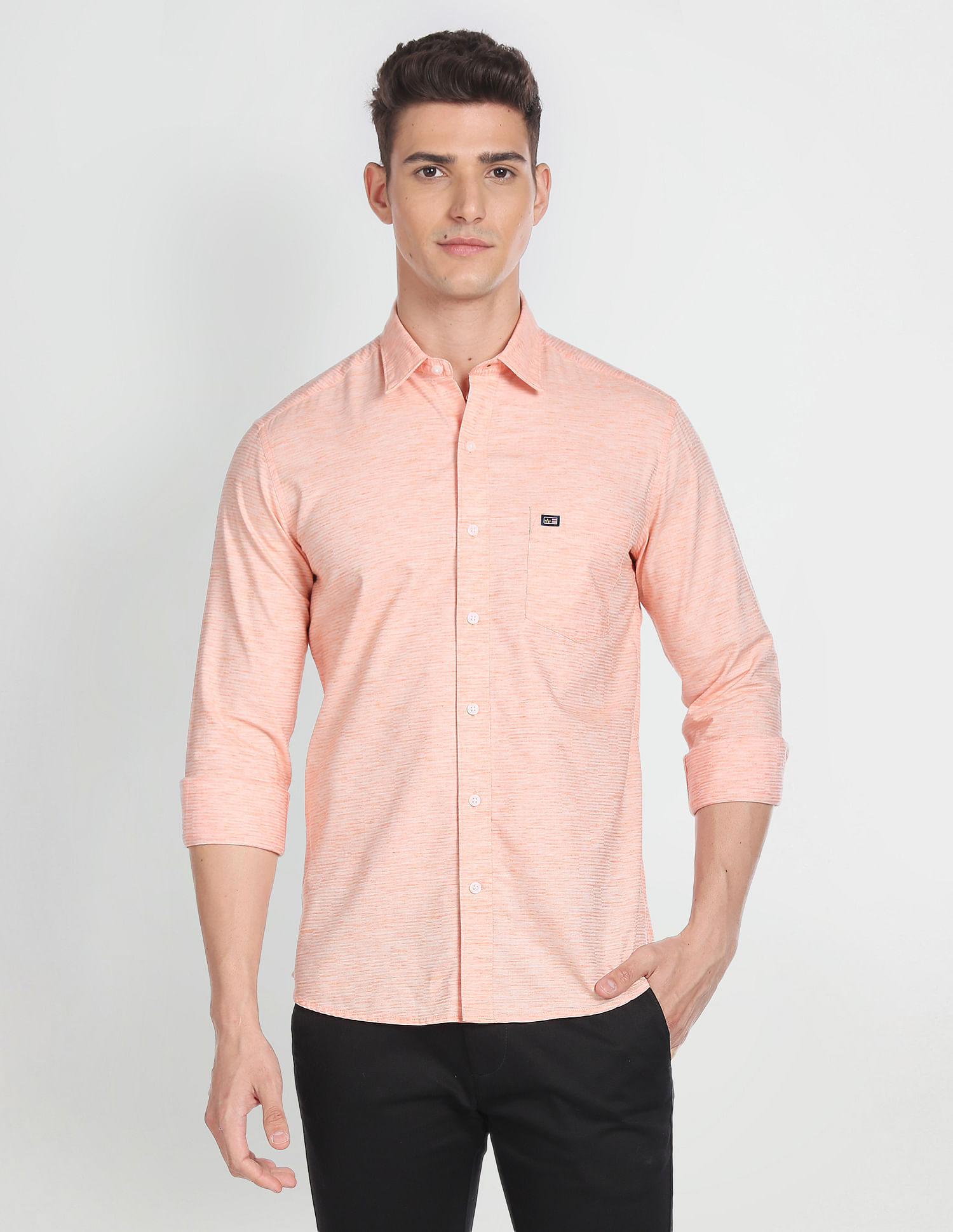 Arrow Sports Heathered Slim Fit Casual Shirt
