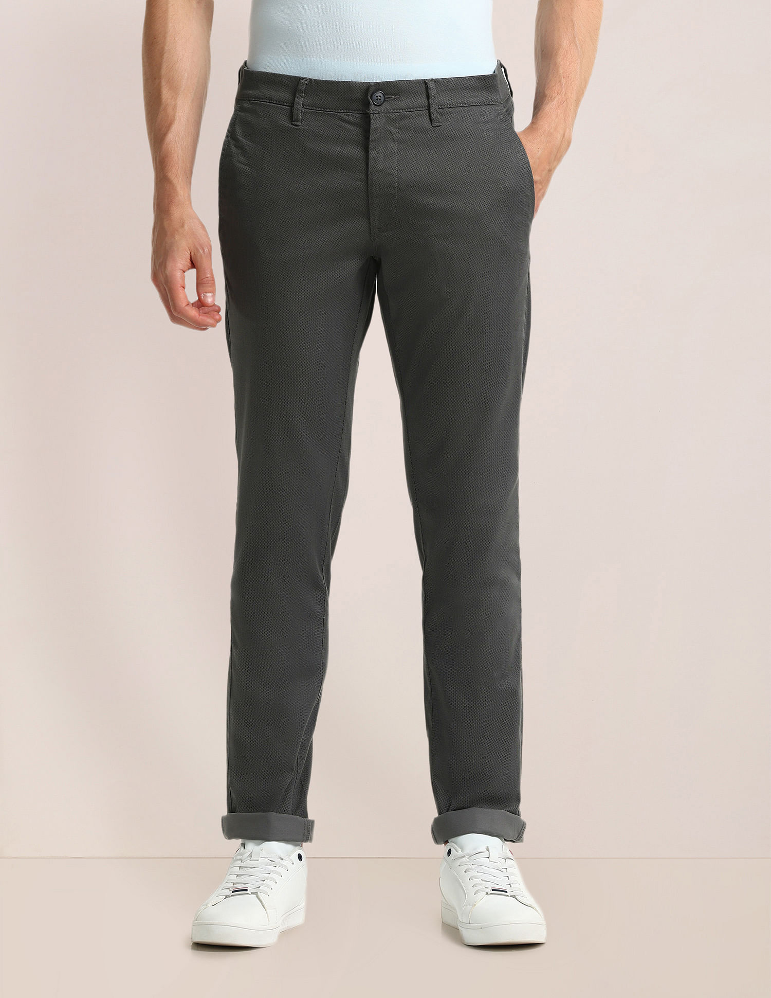 U.S. Polo Assn. Denver Slim Fit Textured Trousers