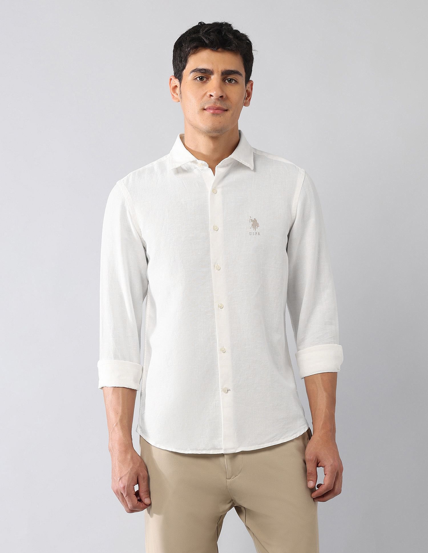 U.S. Polo Assn. Denim Co. Solid Poplin Regular Fit Shirt