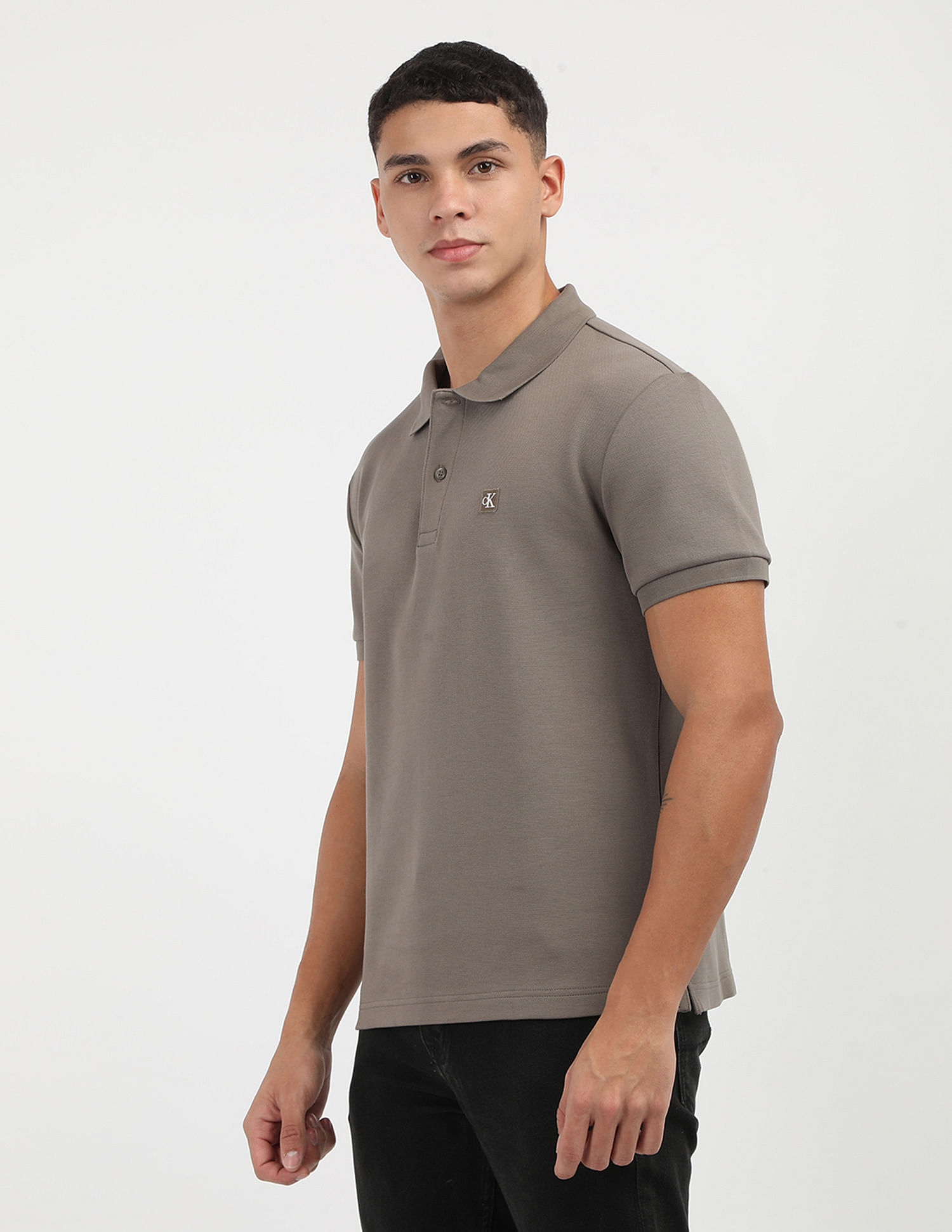 Calvin Klein Solid Badge Logo Polo Shirt