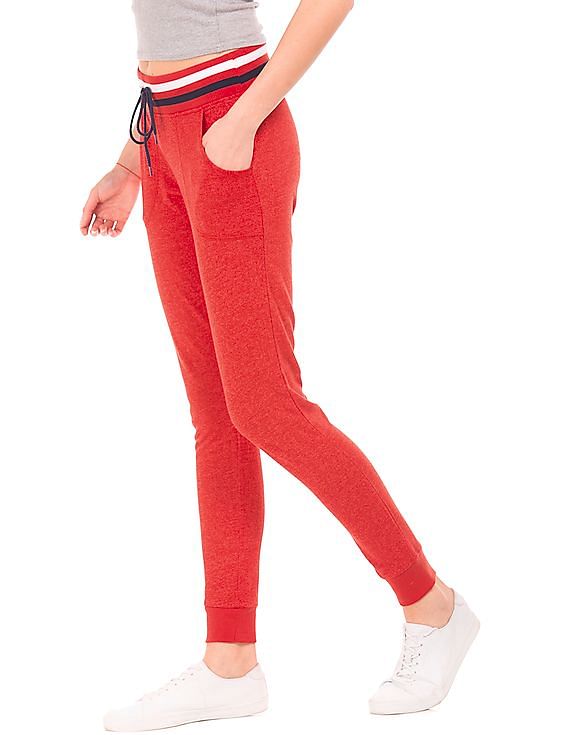 Aeropostale Heathered Drawstring Waist Joggers