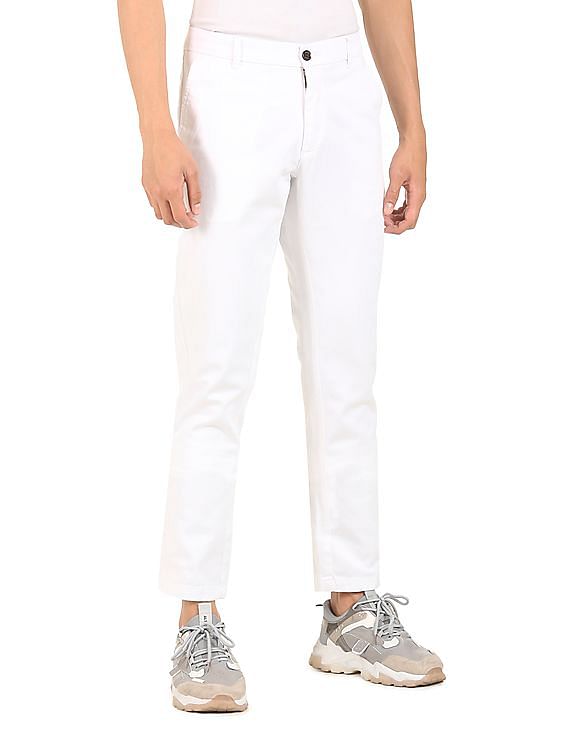 Buy Arrow Sports Mid Rise Solid Casual Trousers - NNNOW.com