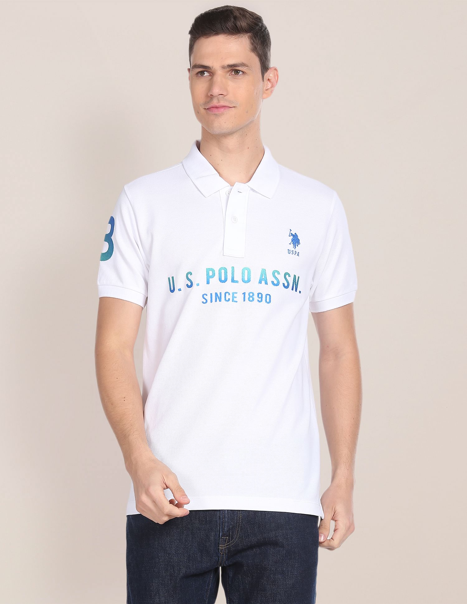 U.S. Polo Assn. Brand Embroidered Cotton Polo Shirt