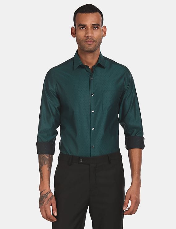 Dark Green Mens Dress Shirt