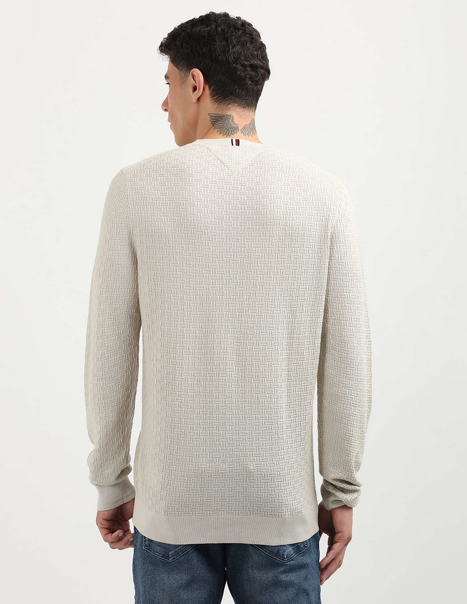 Tommy Hilfiger Basketweave Crew Neck Sweater