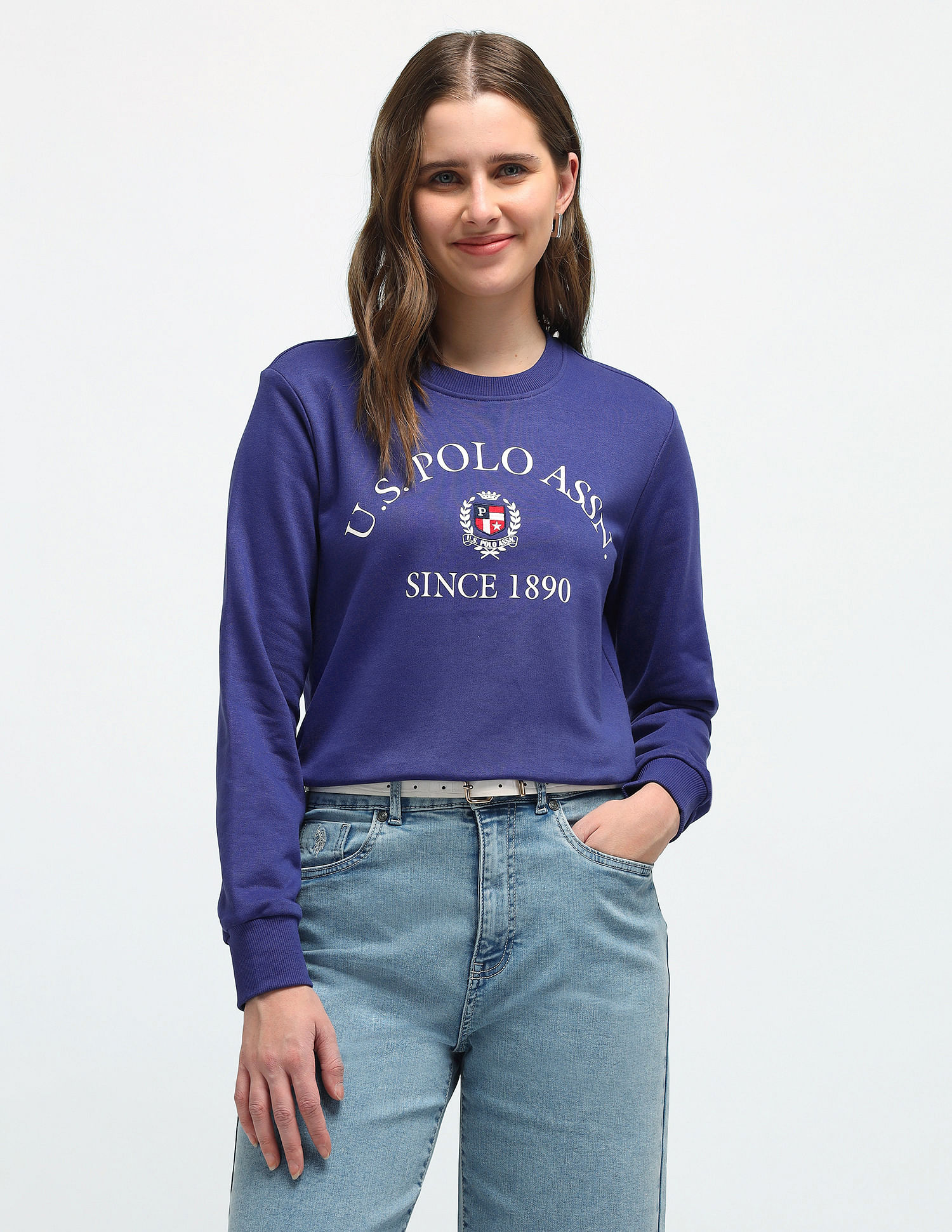 U.S. Polo Assn. Women Regular Fit Embroidered Sweatshirt