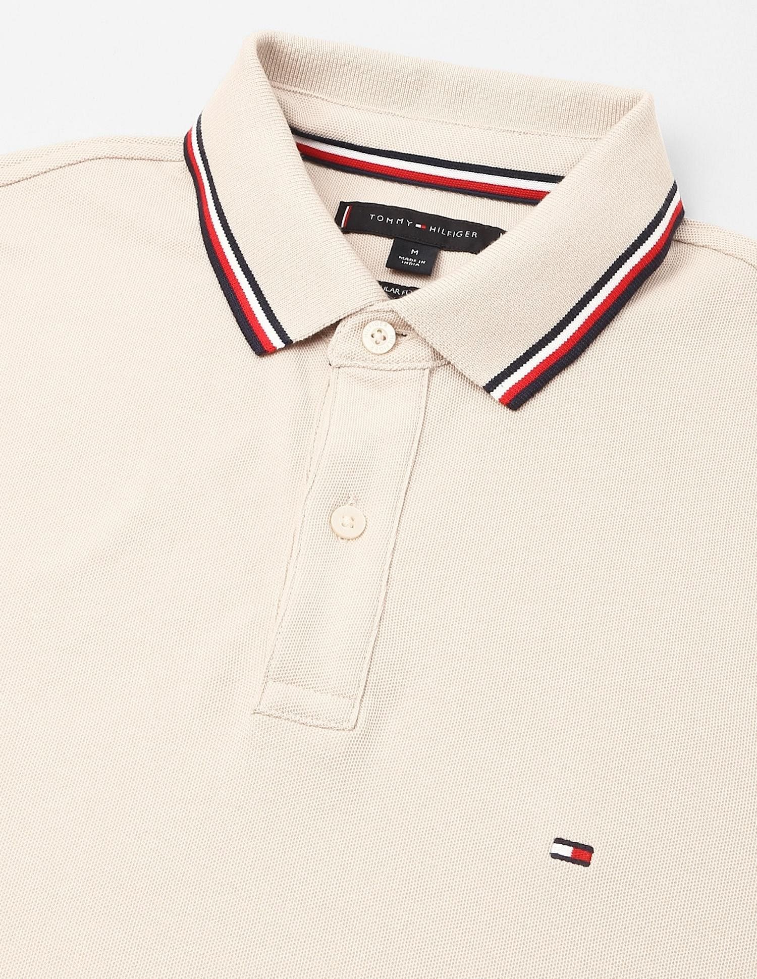 Tommy Hilfiger Solid Regular-Fit Cotton Polo Shirt
