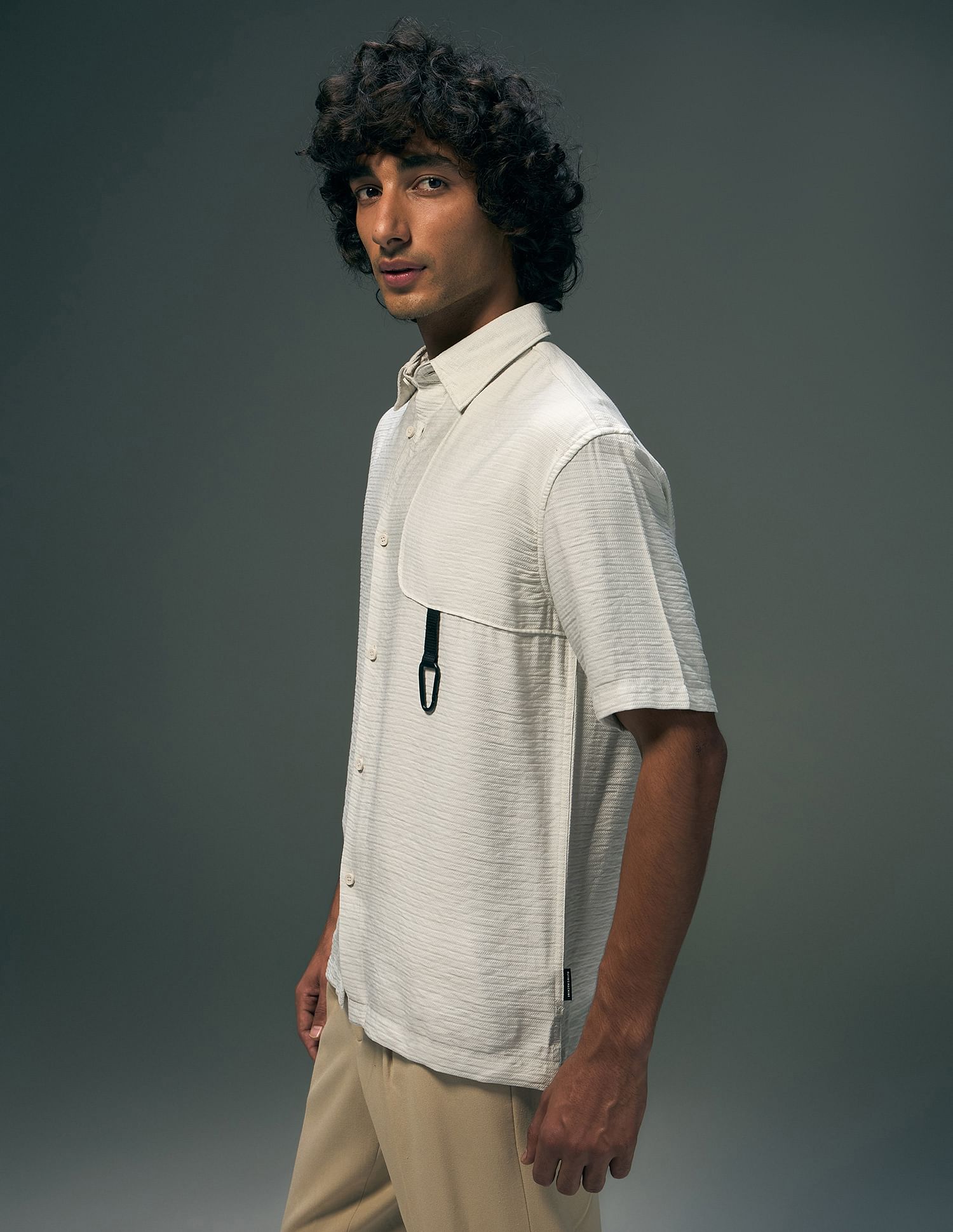 Flying Machine Textured Oversized Fit Shirt