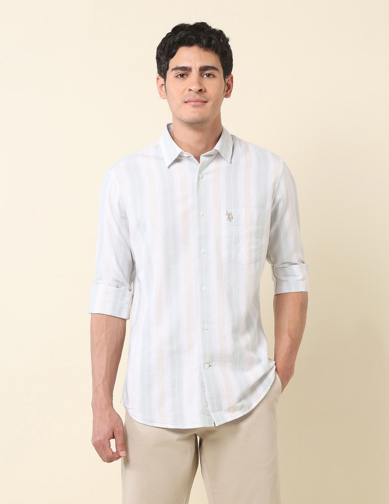 U.S. Polo Assn. Vertical Striped Twill Shirt