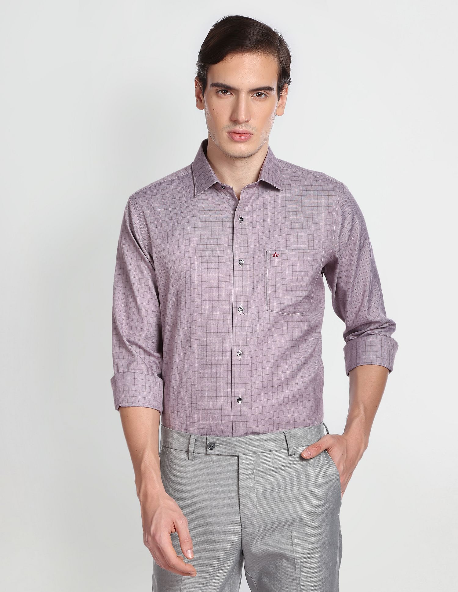 Arrow Outline Check Cotton Formal Shirt