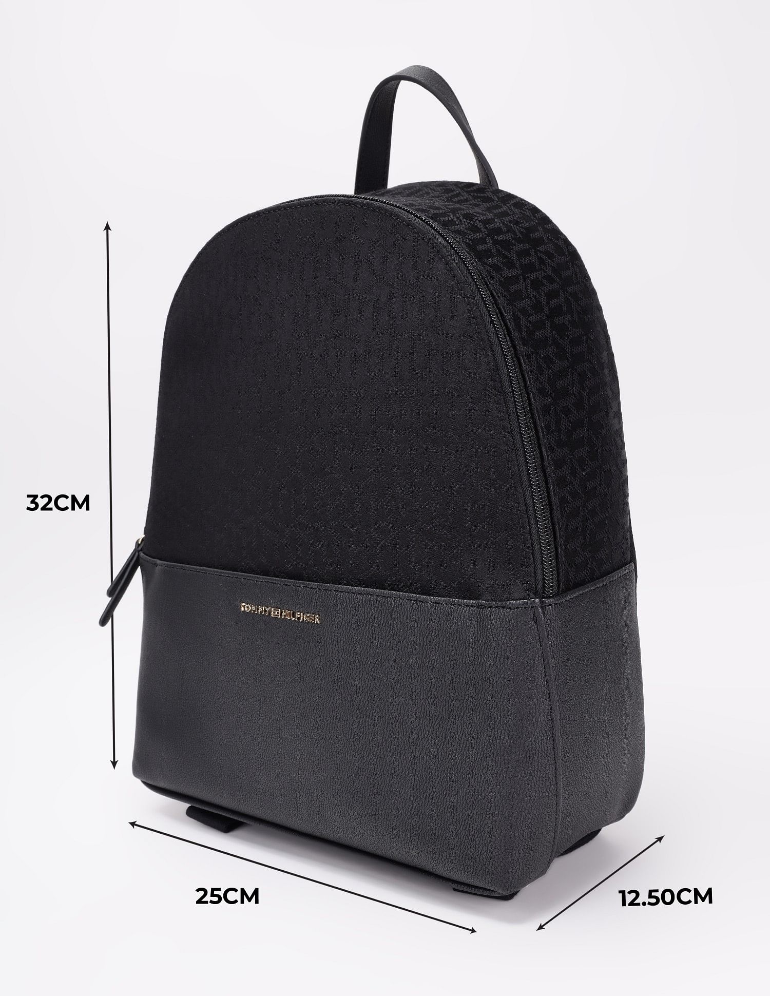 Tommy Hilfiger Logo Black Polyester Backpack