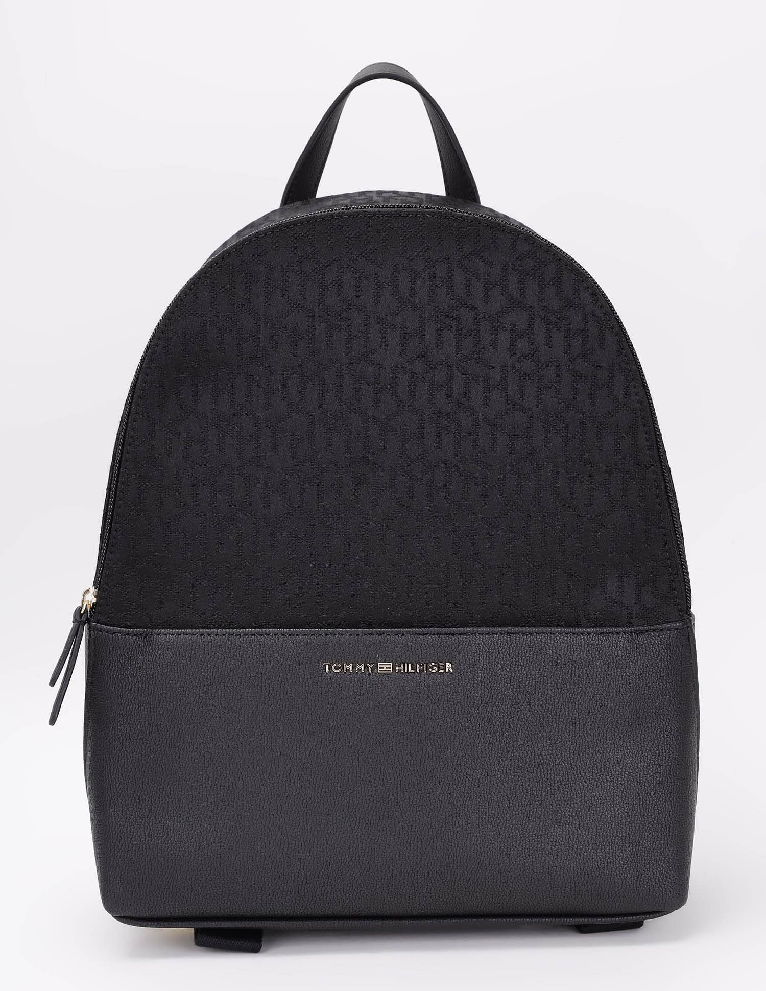 Tommy Hilfiger Logo Black Polyester Backpack