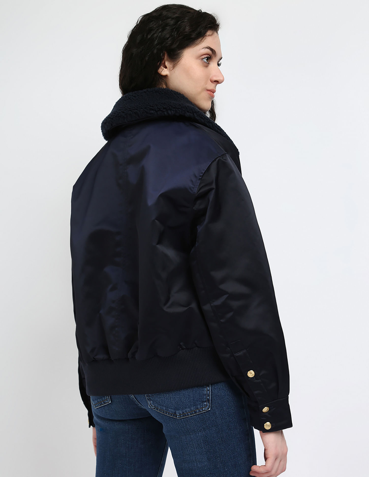 Tommy Hilfiger Teddy Collar Satin Padded Jacket