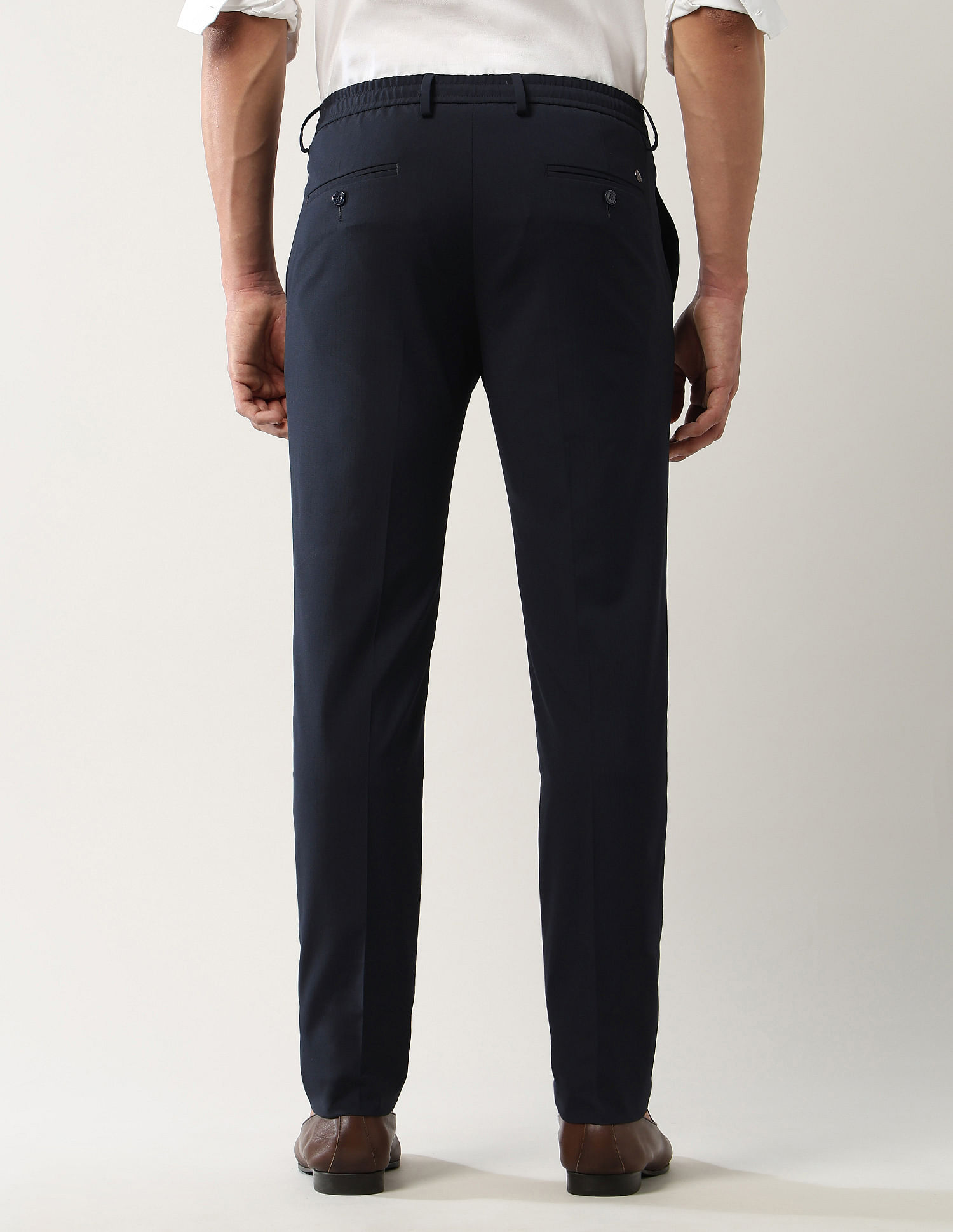 Arrow Newyork Mid Rise Textured Trousers