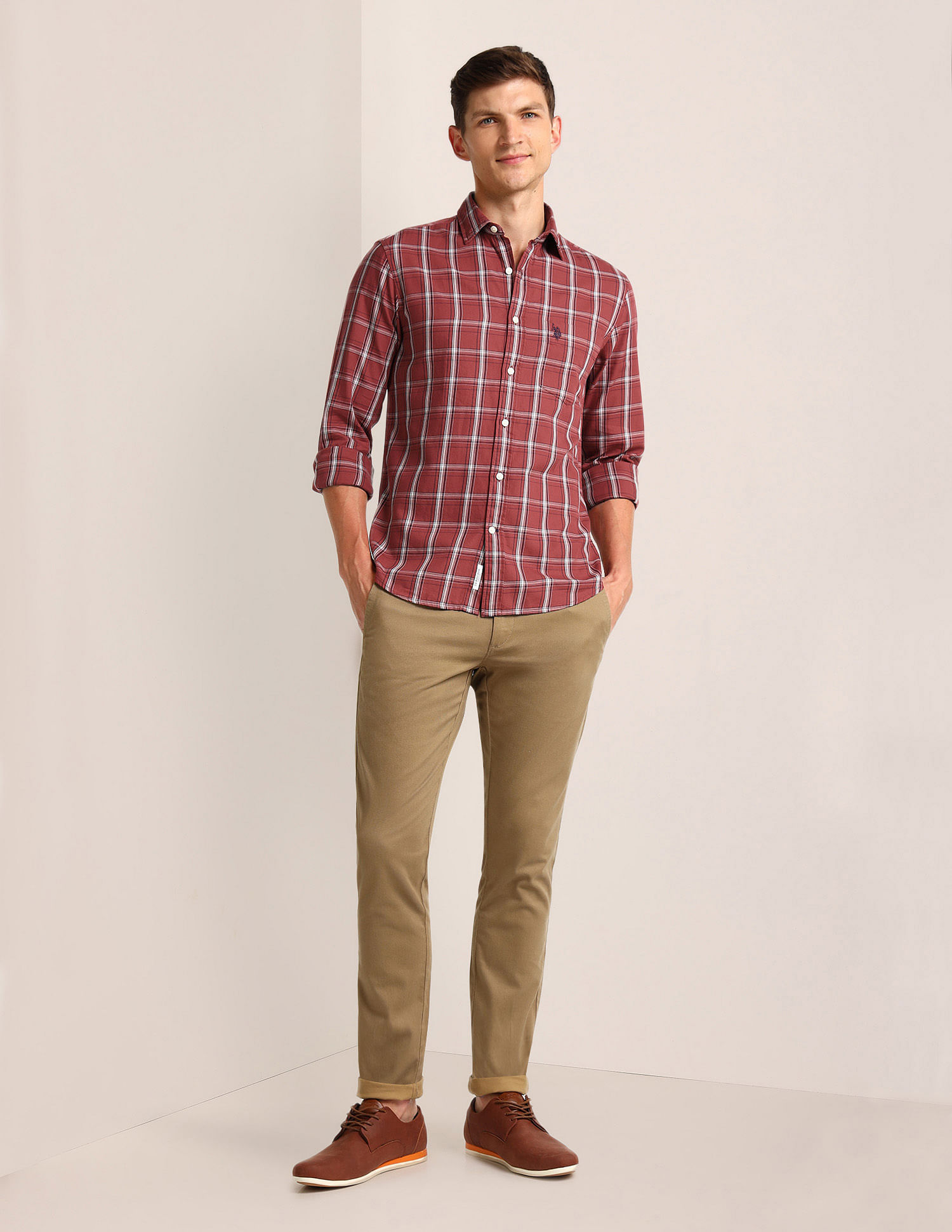 U.S. Polo Assn. Denim Co. Grid Tattersall Checked Twill Shirt
