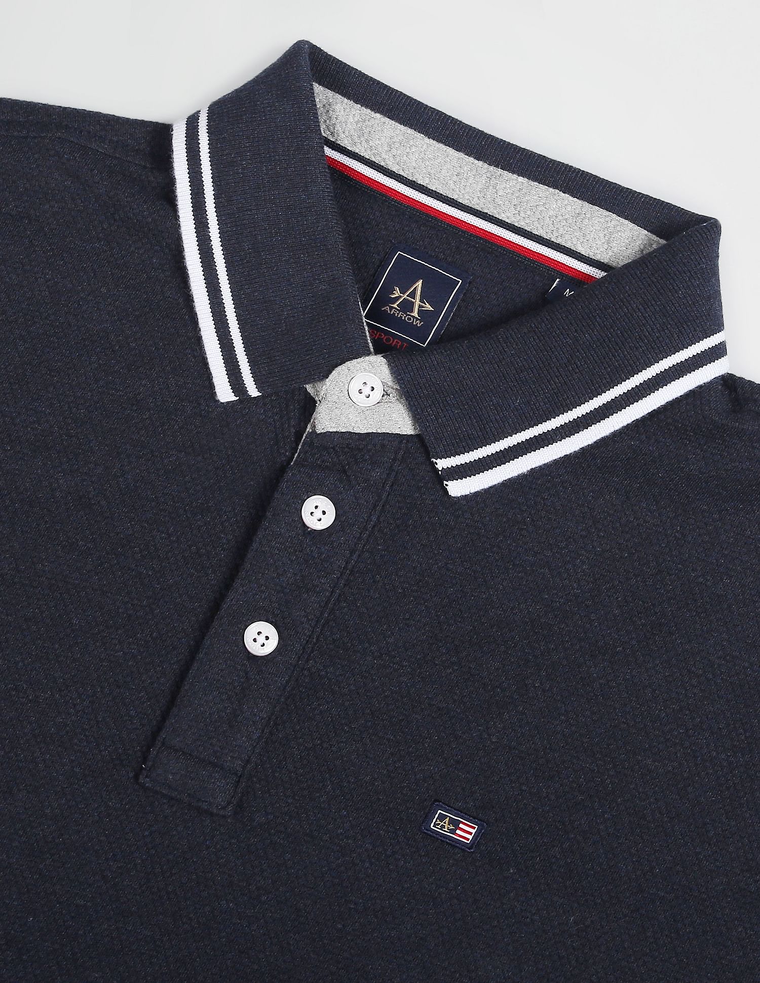 Arrow Sports Stripe Collar Polo Shirt