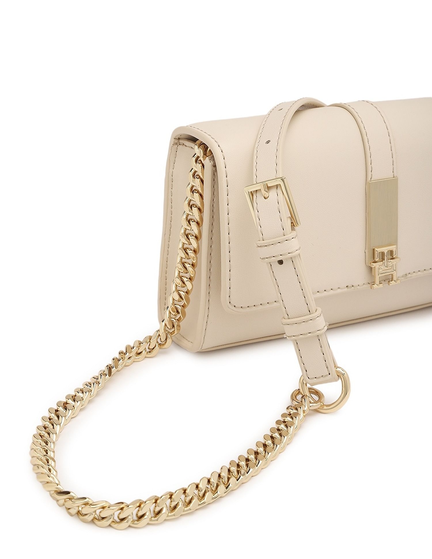 Tommy Hilfiger Solid Beige Pu Sling Bag
