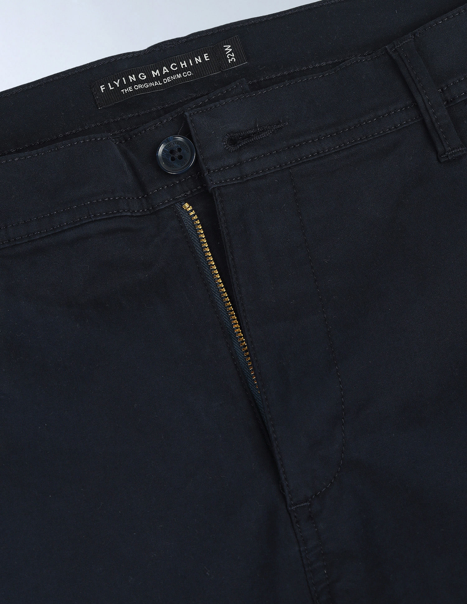 Flying Machine Mid Rise Slash Slim Tapered Fit Trouser