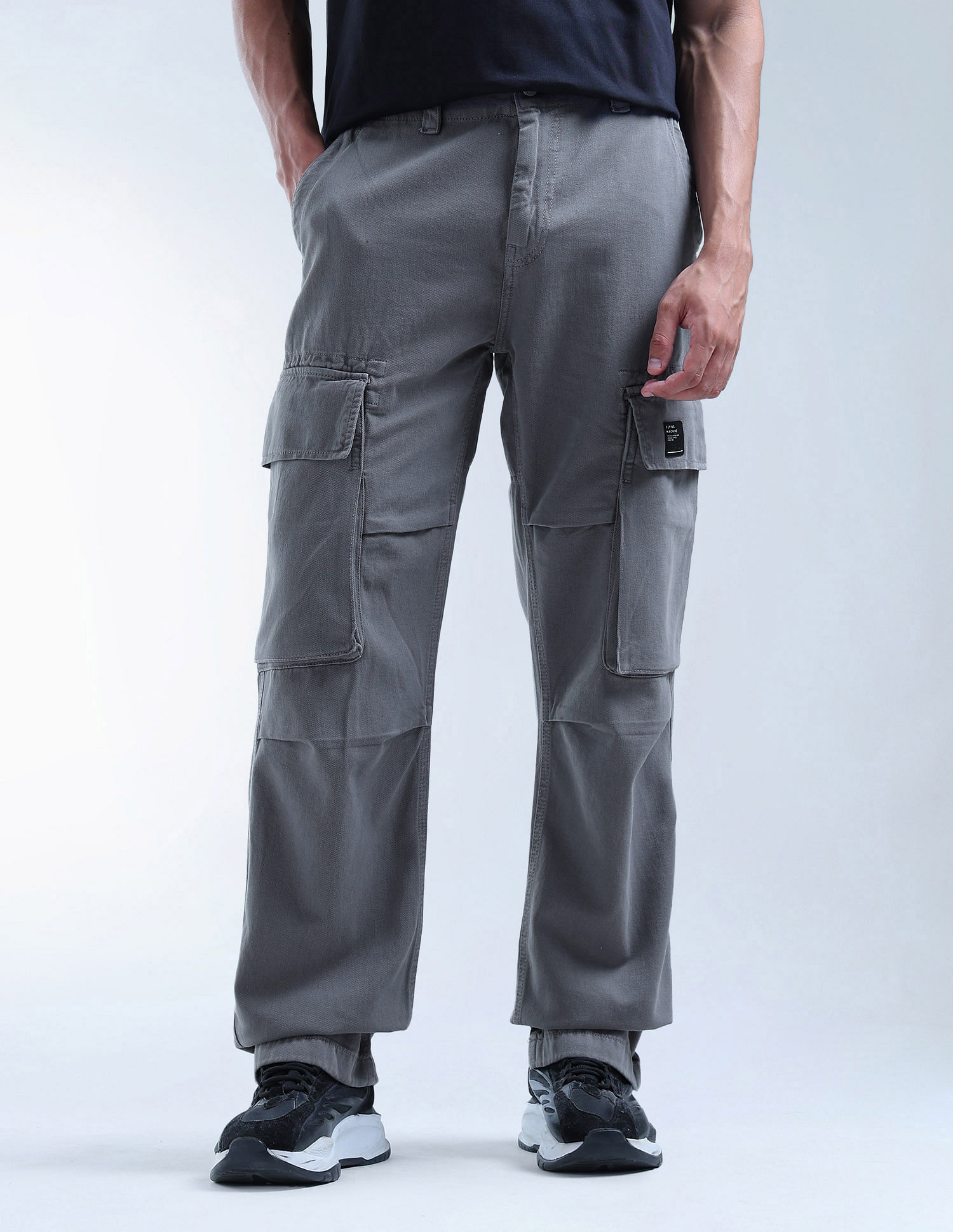 Flying Machine Cobain Loose Fit Mid Rise Cargo Jeans