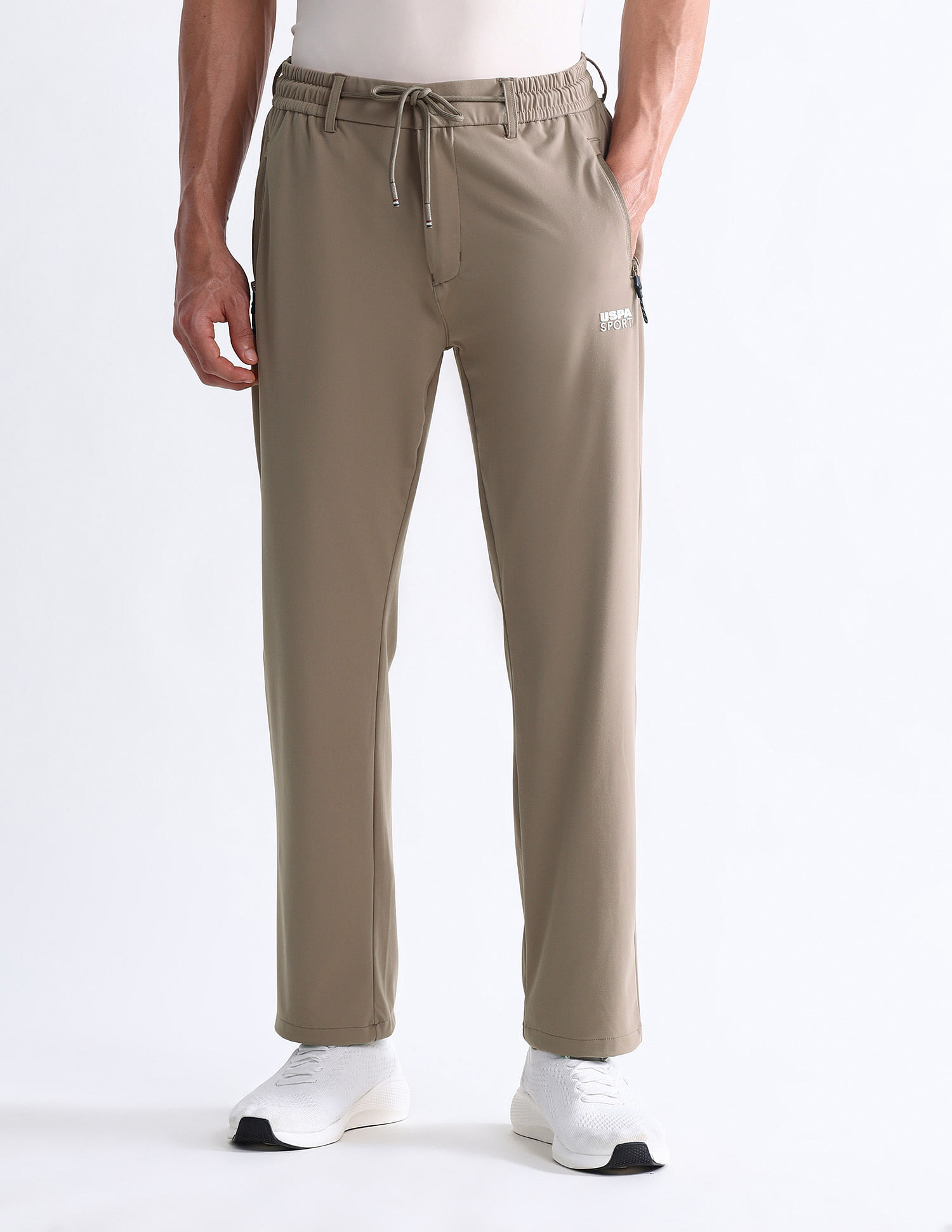 USPA Active Mid Rise Solid Active Track Pants
