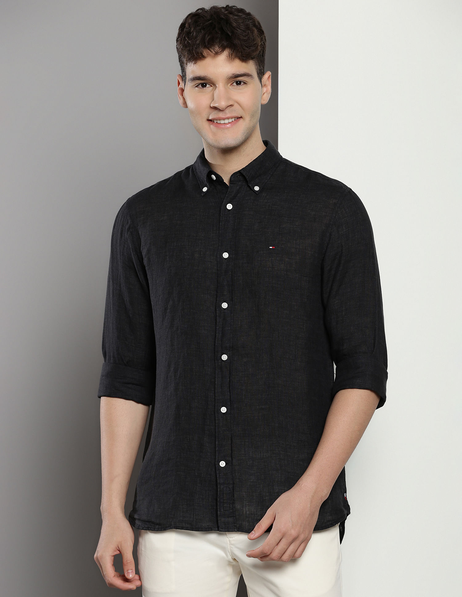 Tommy Hilfiger Solid Linen Shirt