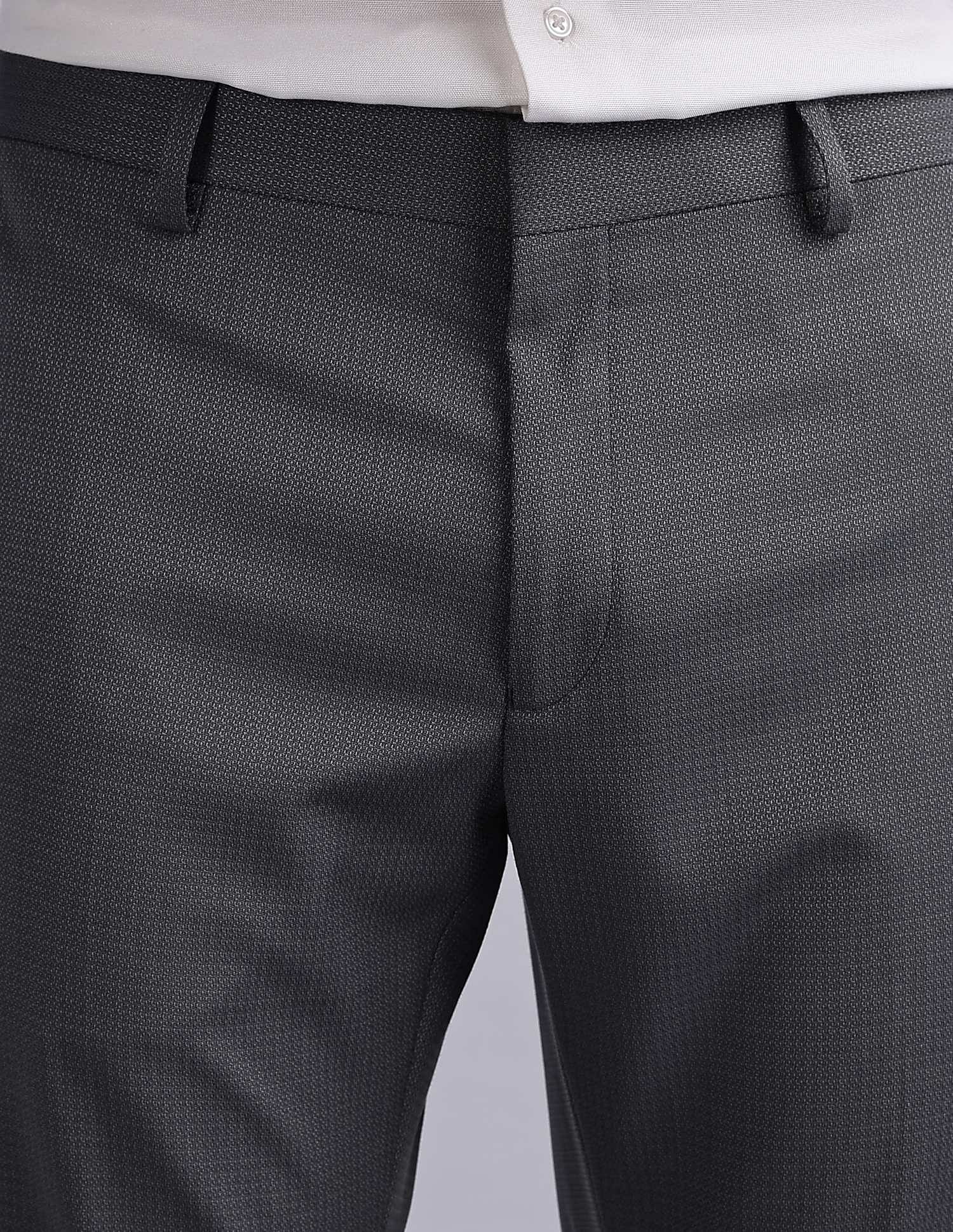 Tommy Hilfiger Regular-Fit Self-Design Mid Rise Trouser
