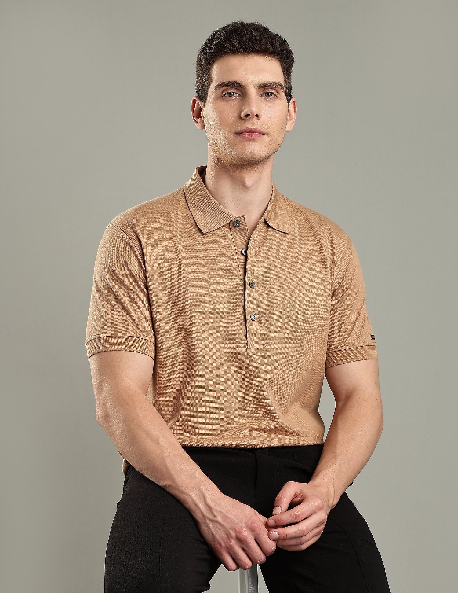 Tommy Hilfiger Solid Regular-Fit Cotton Polo Shirt