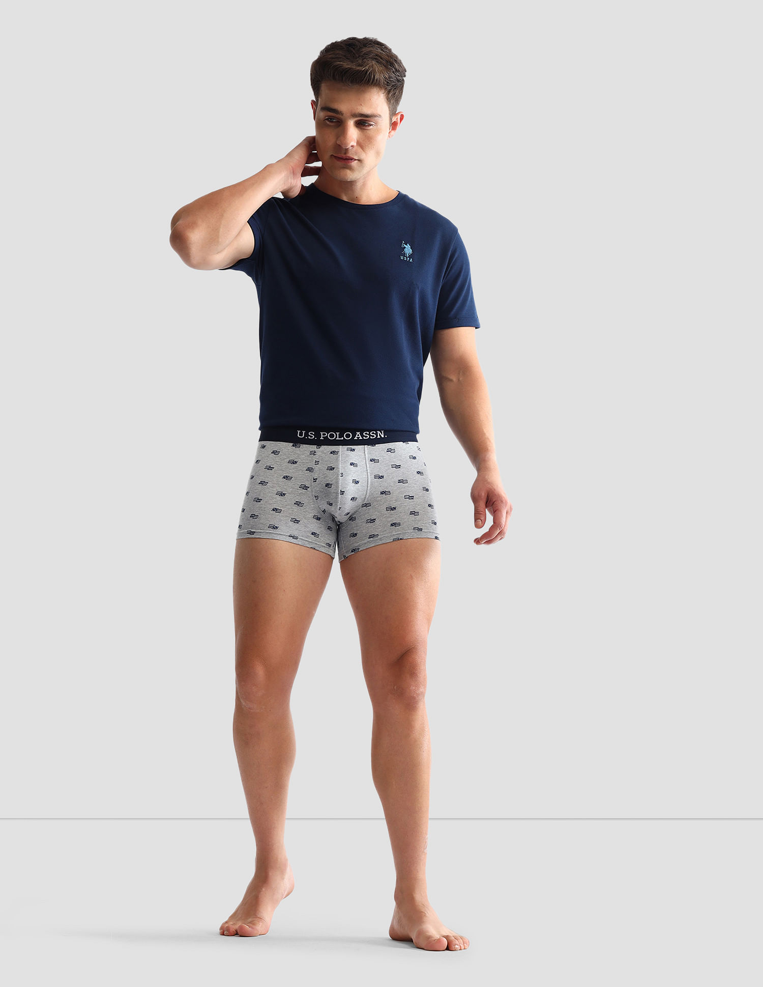 USPA Innerwear Anti Microbial Printed OET14 Trunks - Pack Of 3