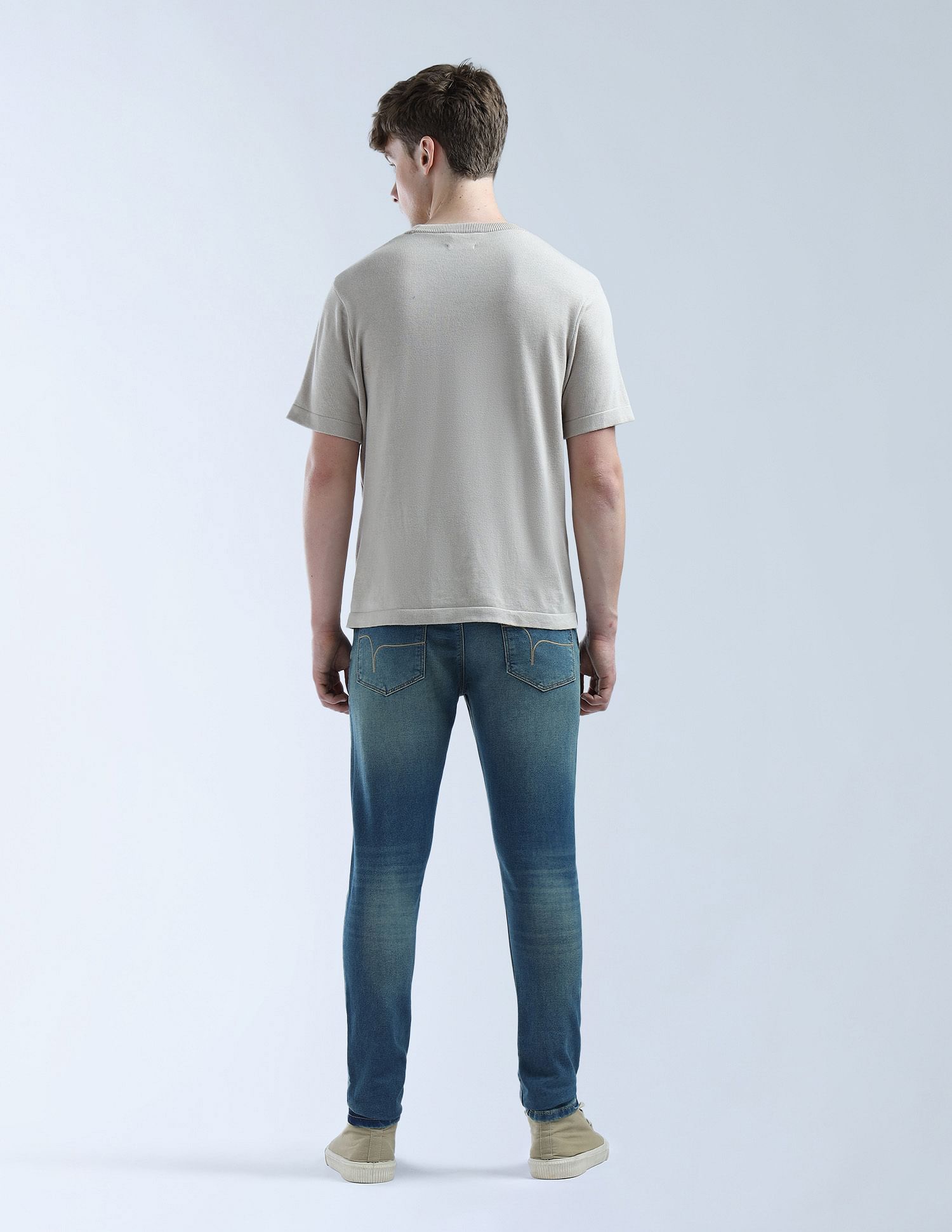 Flying Machine Slash Slim Tapered Fit Flex Knit Jeans