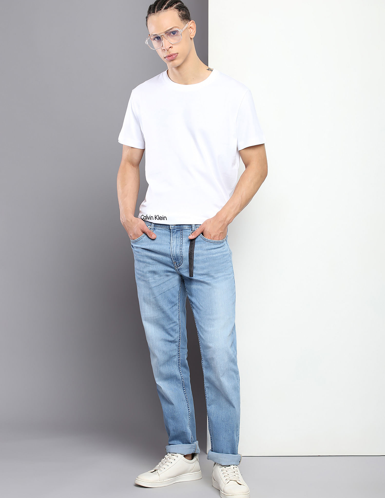 Calvin Klein Jeans Mid Rise Slim Fit Stone Wash Jeans