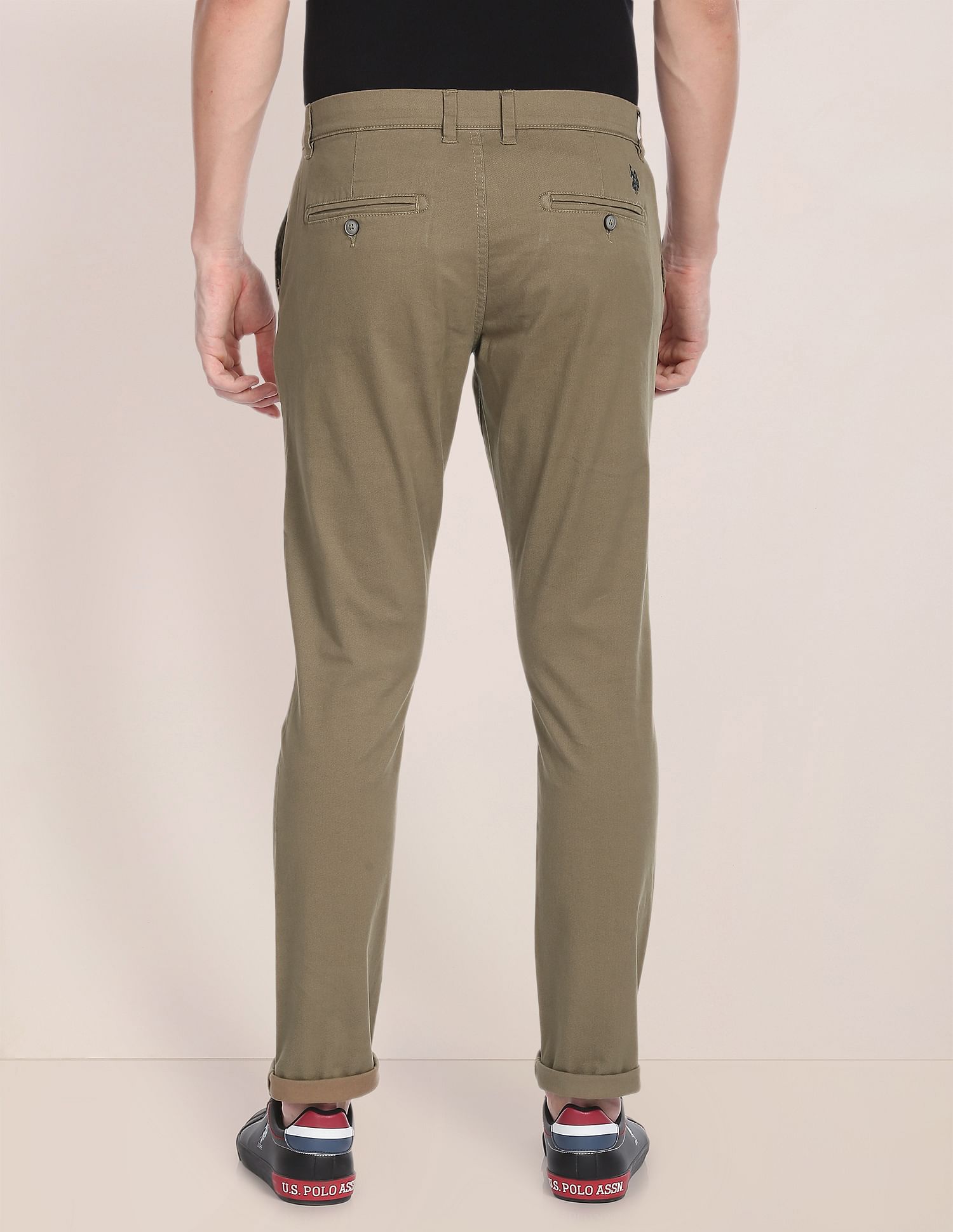 U.S. Polo Assn. Austin Trim Fit Textured Casual Trousers