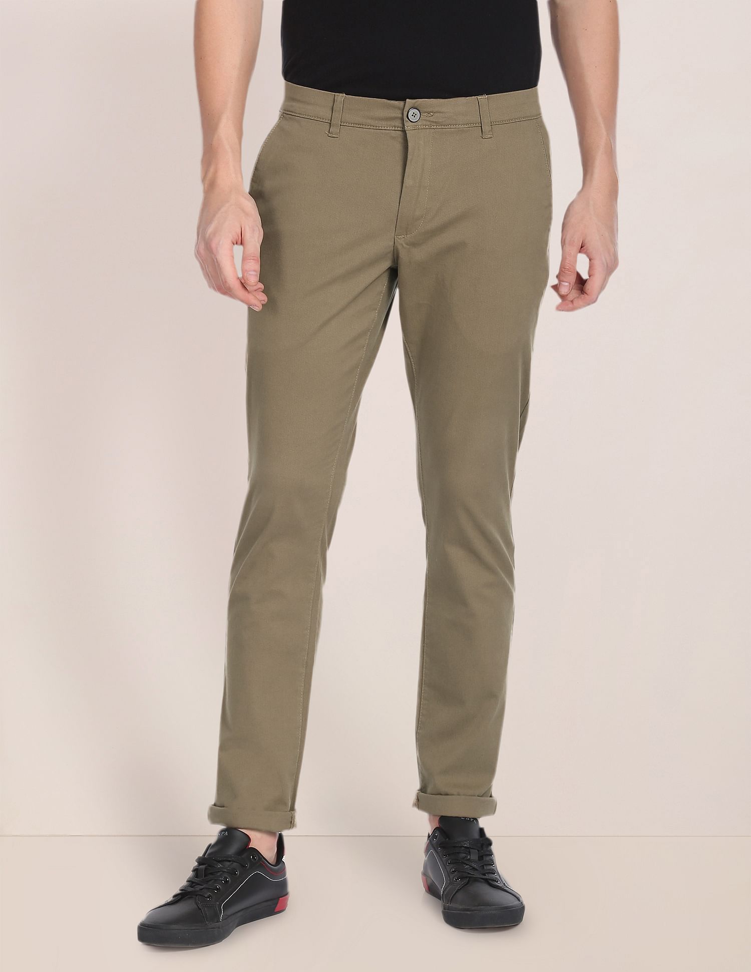 U.S. Polo Assn. Austin Trim Fit Textured Casual Trousers