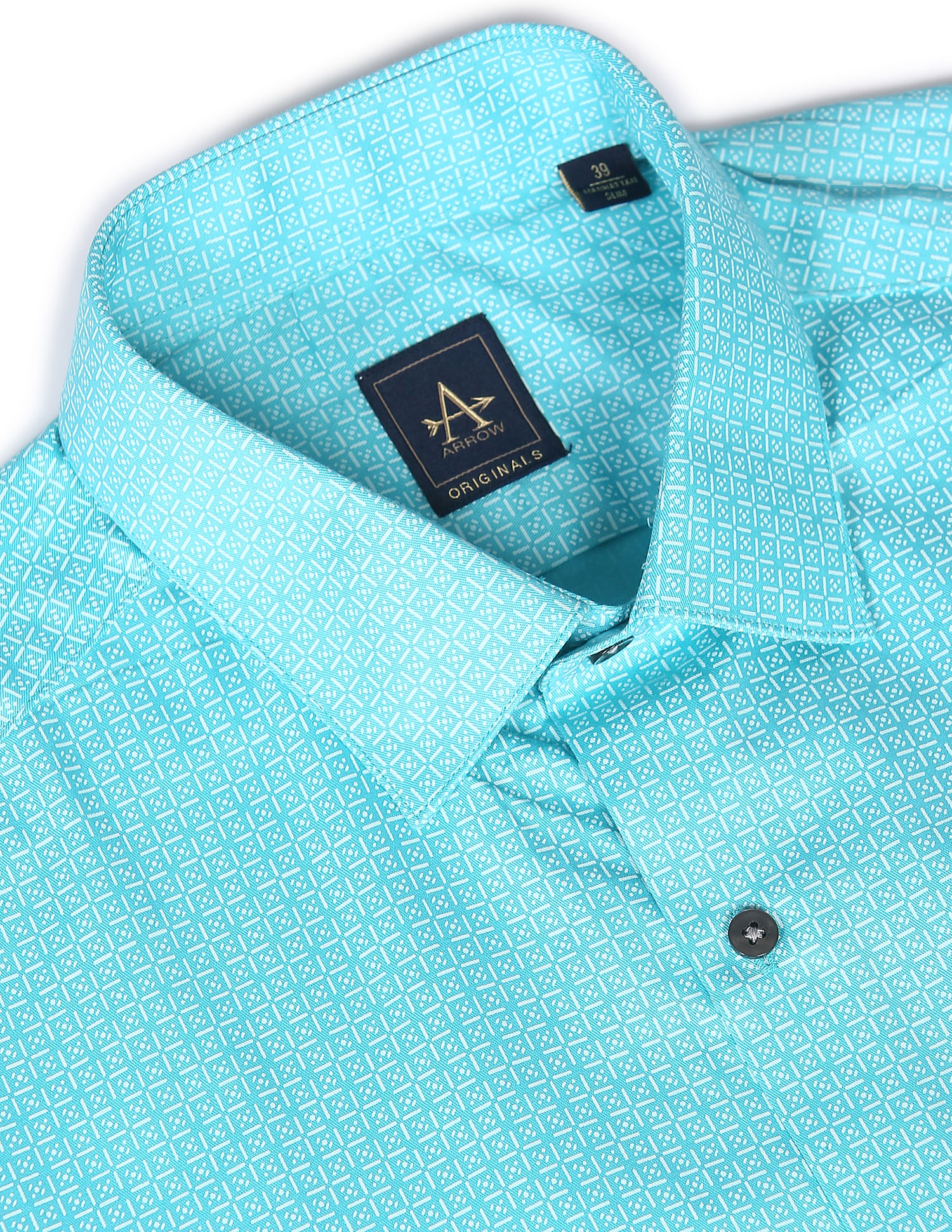 Arrow Manhattan Slim Fit Printed Cotton Shirt