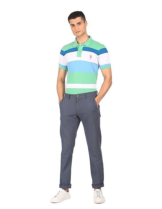 U.S. Polo Assn. Pique Striped Polo Shirt