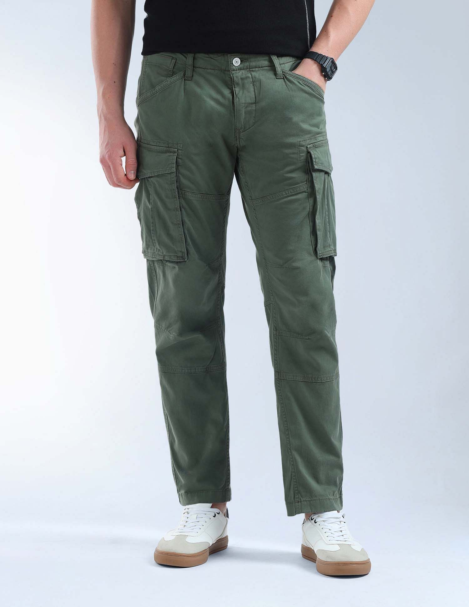 Flying Machine Mid Rise Relaxed Tapered Fit Trousers