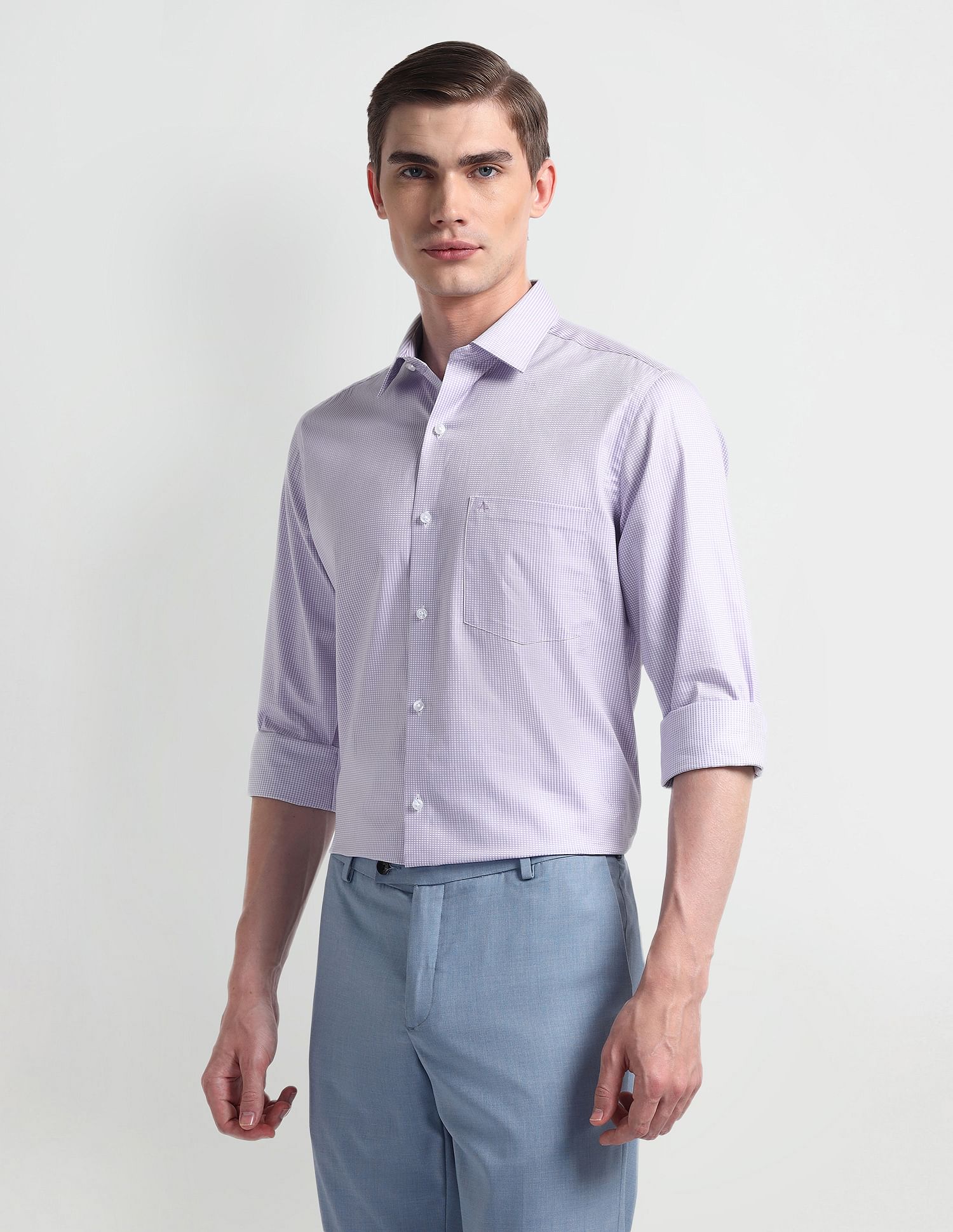 Arrow Liberty Classic Regular Micro Checked Shirt