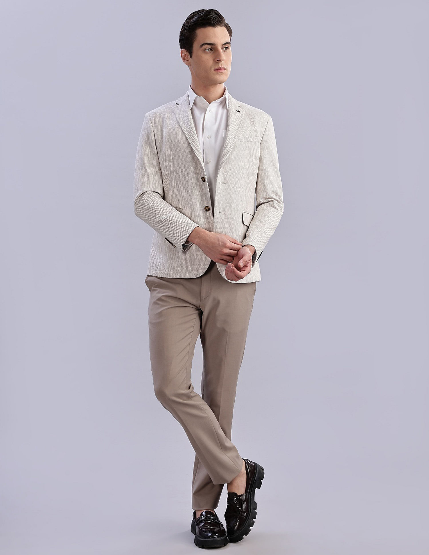 Tommy Hilfiger Checked Regular-Fit Polyester Single Breasted Blazer
