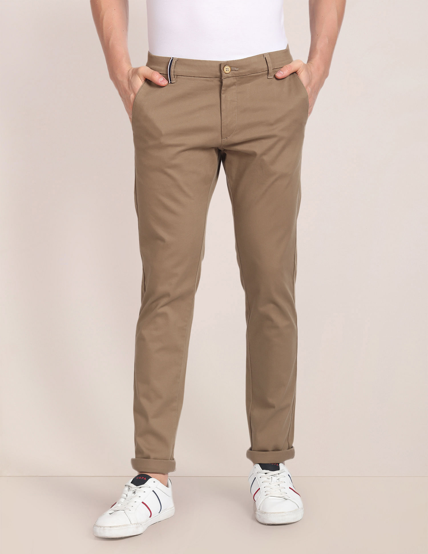 U.S. Polo Assn. Mid Rise Solid Trousers